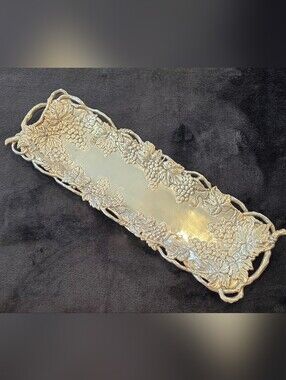 Arthur Court Silver-Tone Grape Motif Appetizer  Tray